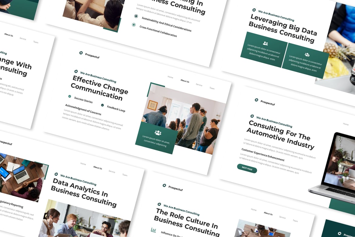 Template Presentasi PowerPoint Prospectuf untuk Konsultasi Bisnis