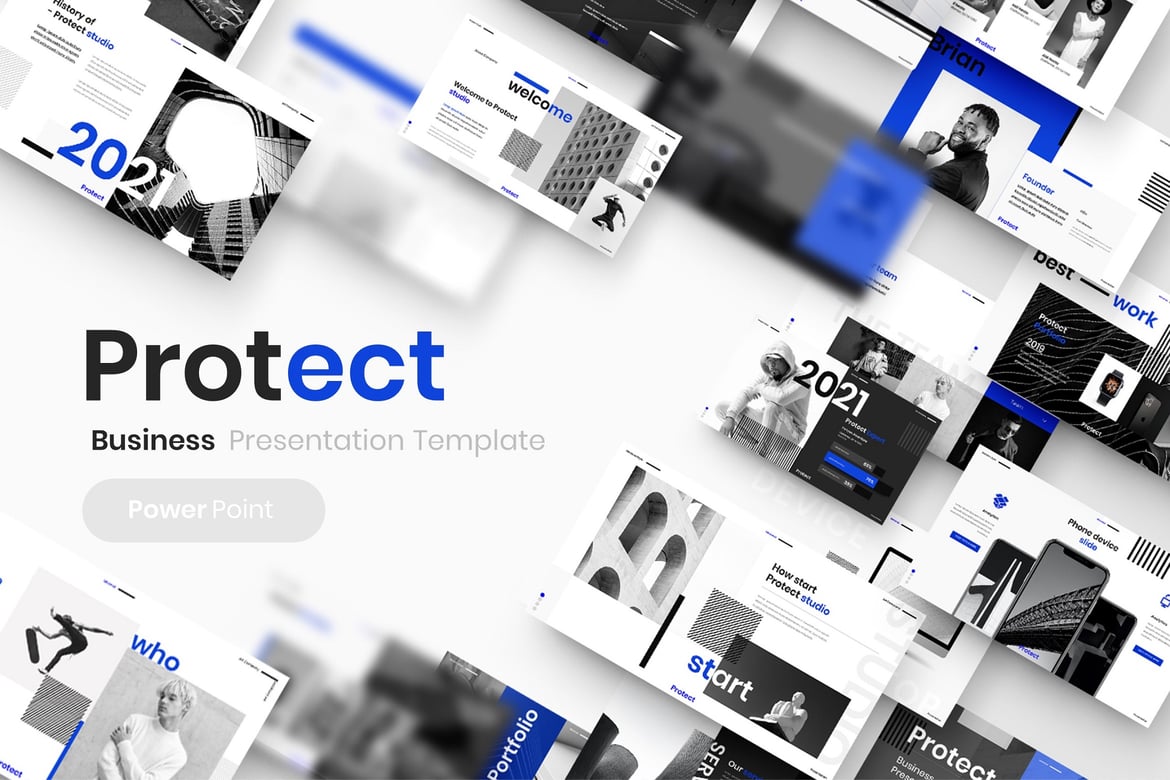 Template PowerPoint Profesional: Protect untuk Bisnis Anda