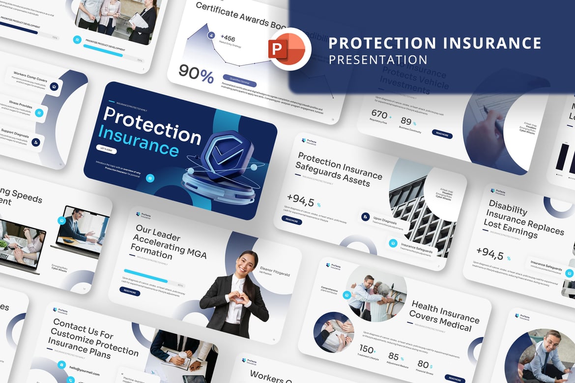 Template Presentasi PowerPoint Asuransi yang Menarik