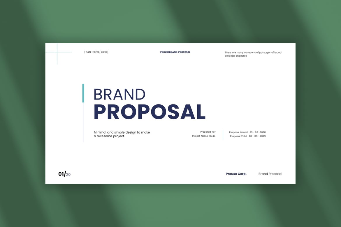 Prouse - Template Presentasi Proposal Merek yang Elegan