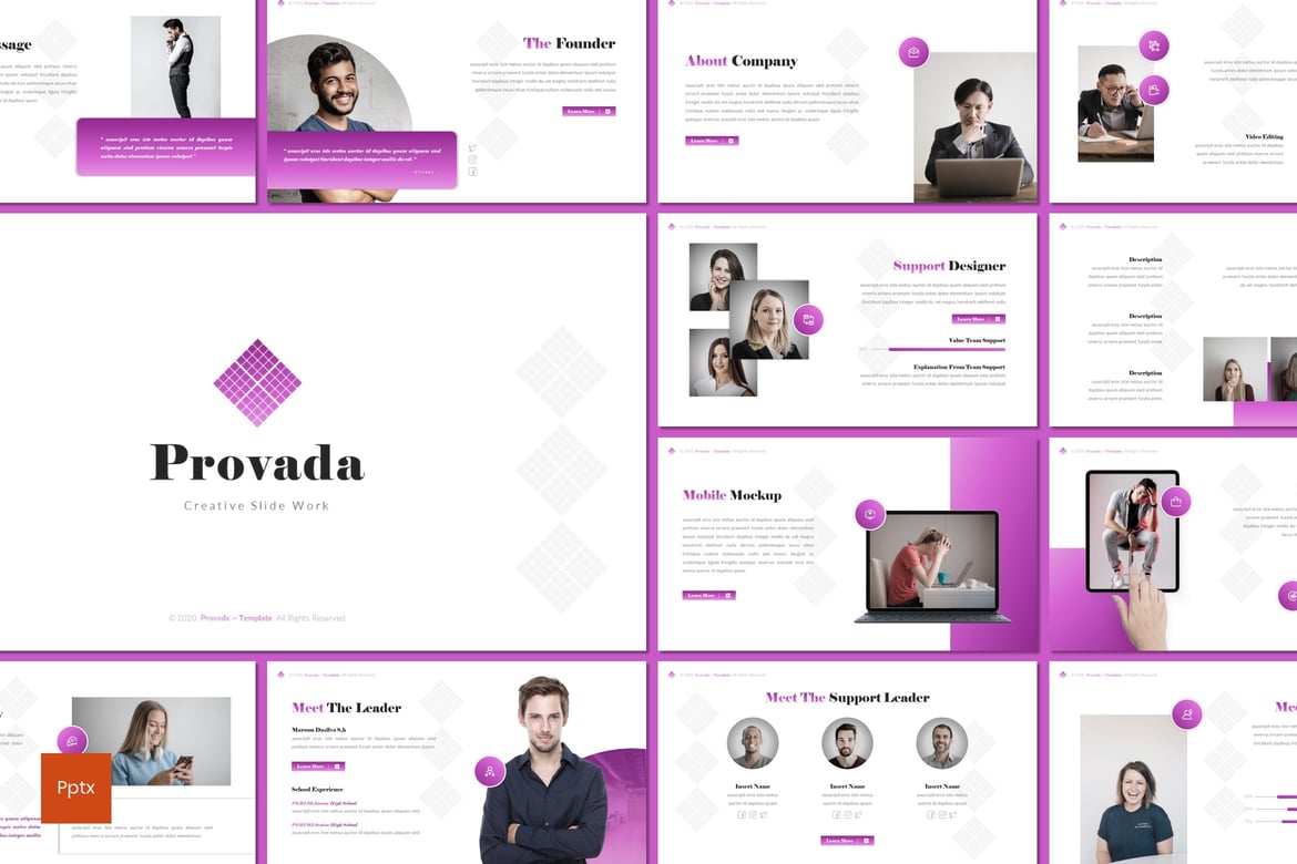 Provada - Template Presentasi PowerPoint Kreatif dan Minimalis