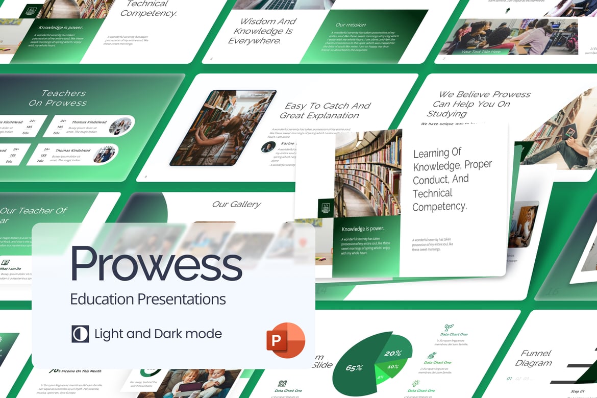 Template PowerPoint Prowess Education yang Futuristik dan Menarik