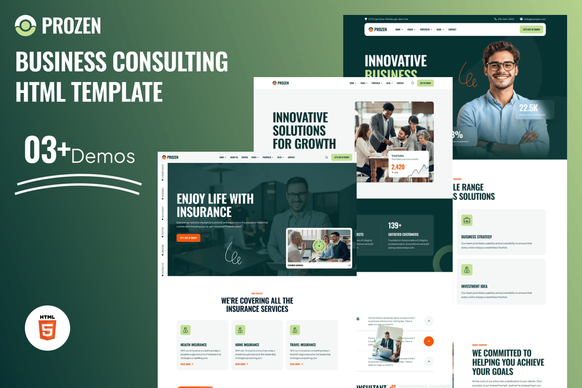 Prozen - Template Website Konsultasi Bisnis yang Modern dan Efisien