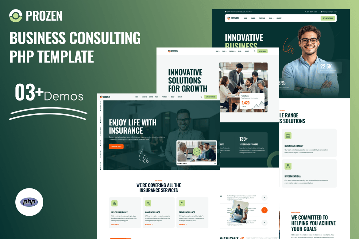 Prozen - Template Website Konsultasi Bisnis PHP yang Menarik dan Fungsional