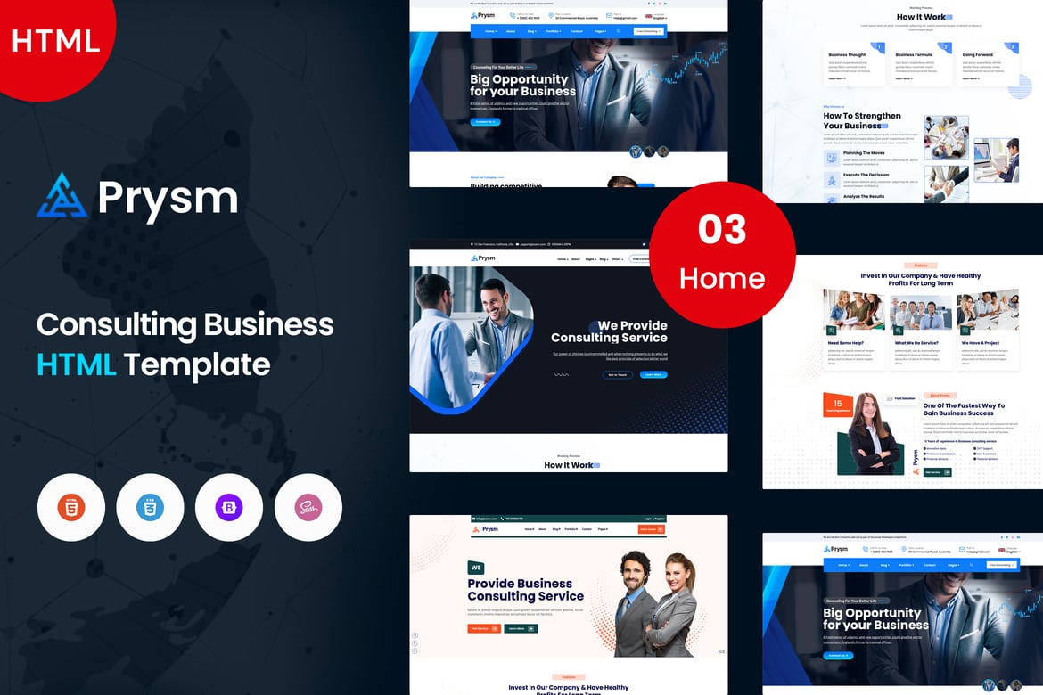 Prysm - Template Website untuk Bisnis Konsultasi yang Profesional