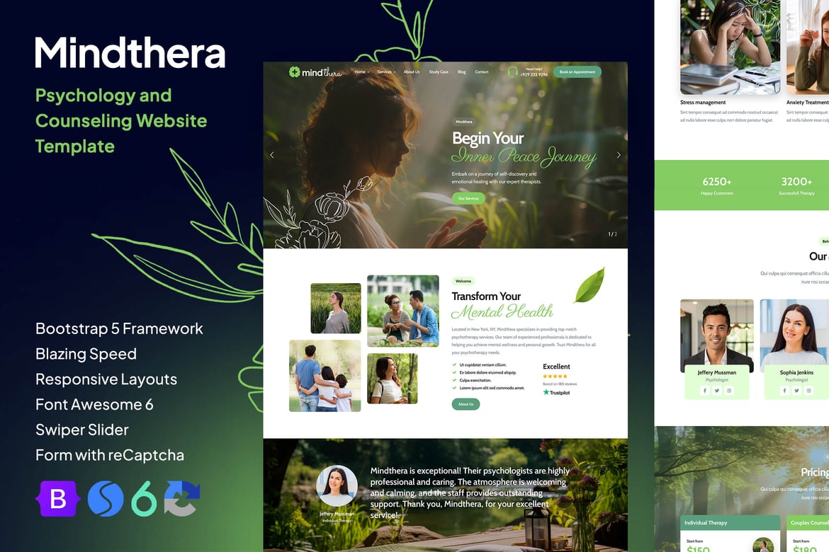 Template Website Psikologi dan Konseling - Mindthera