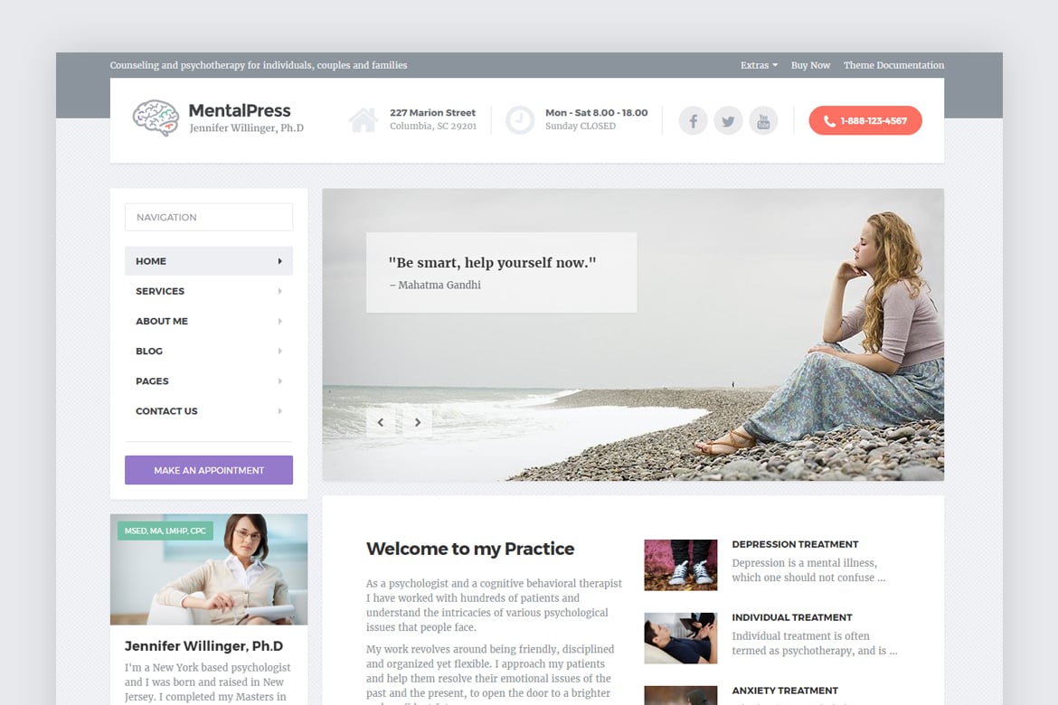 Template Website Profesional untuk Psikiater - MentalPress