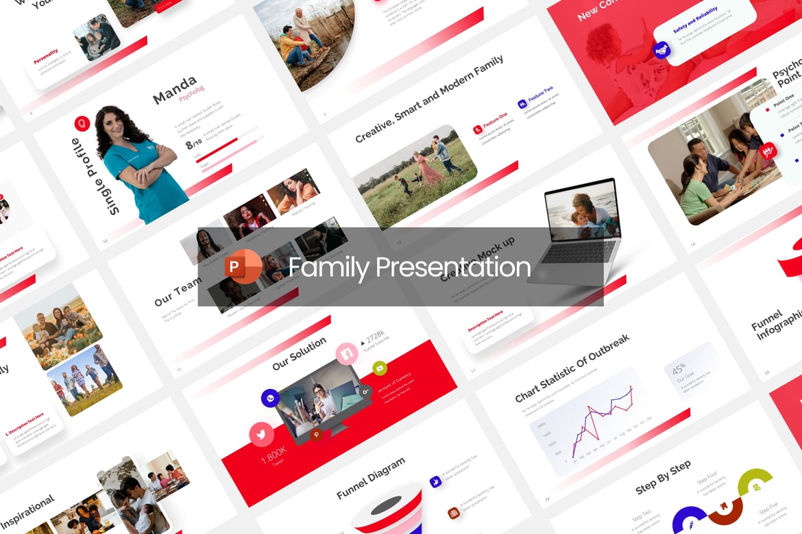 Template PowerPoint Keluarga Psikologi yang Elegan dan Minimalis