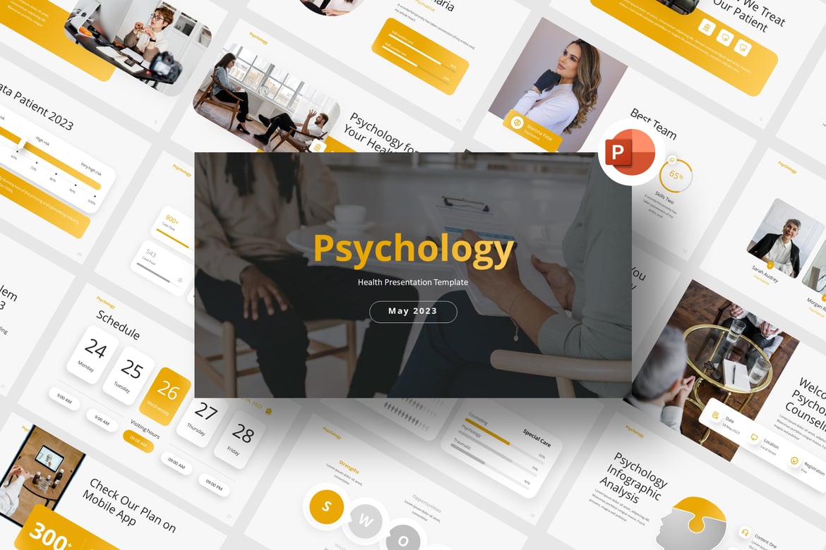 Template Presentasi PowerPoint Kesehatan Psikologi yang Minimalis dan Menarik