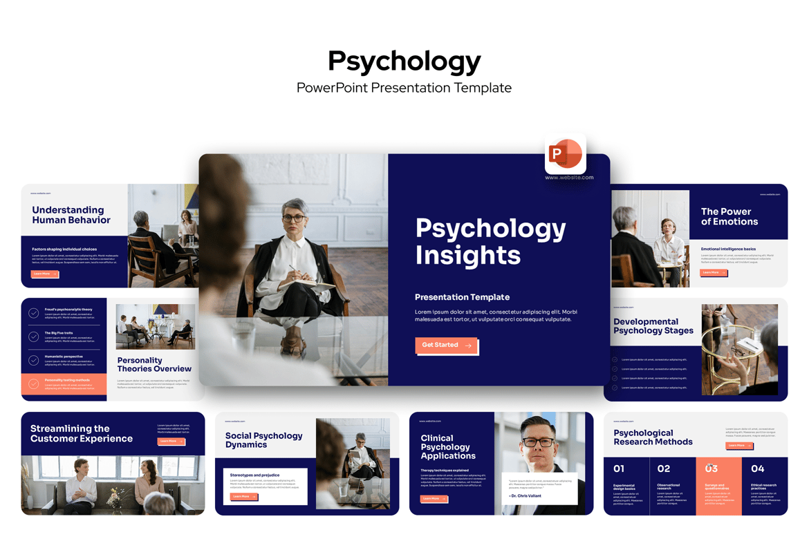 Template Presentasi Psikologi dan Kesehatan Mental Profesional