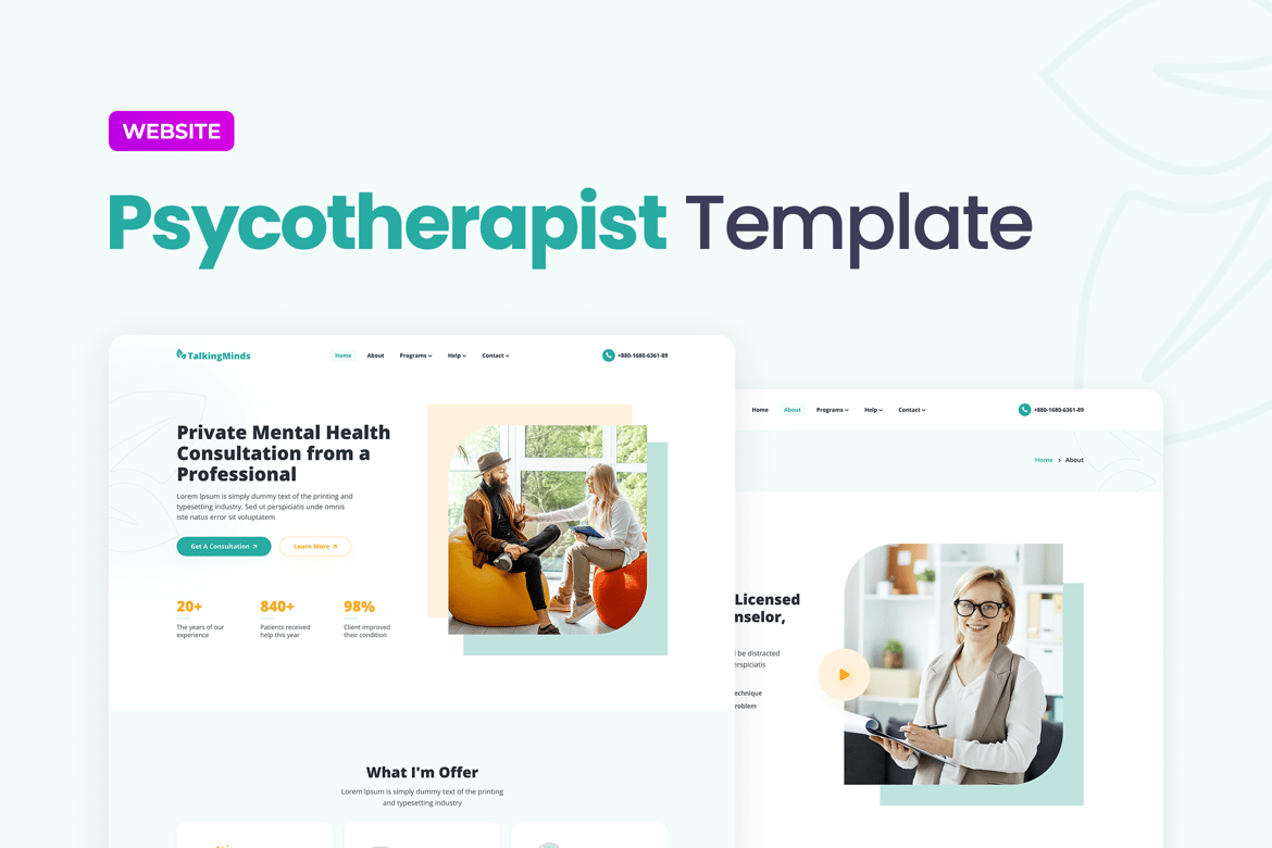 Template Website Psikoterapis: Talking Minds