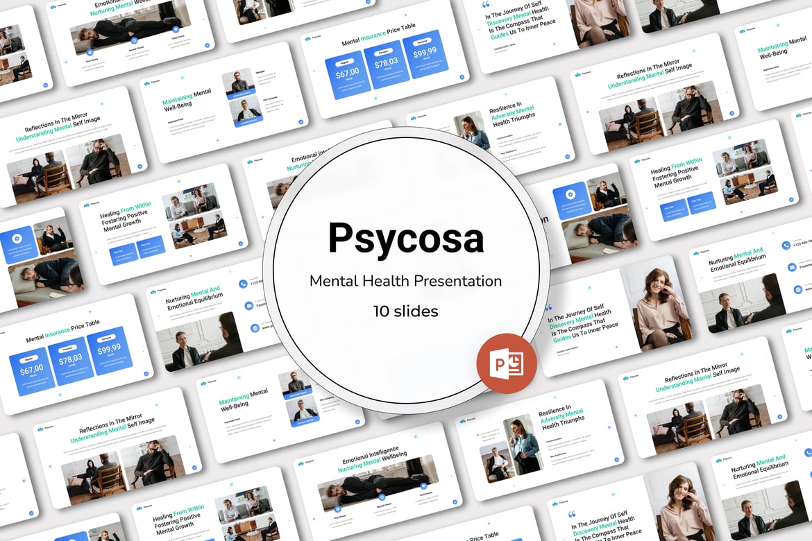 Psycosa - Template PowerPoint Kesehatan Mental yang Menarik