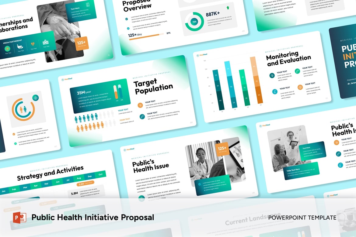 Proposal Inisiatif Kesehatan Masyarakat - Template Powerpoint Menarik