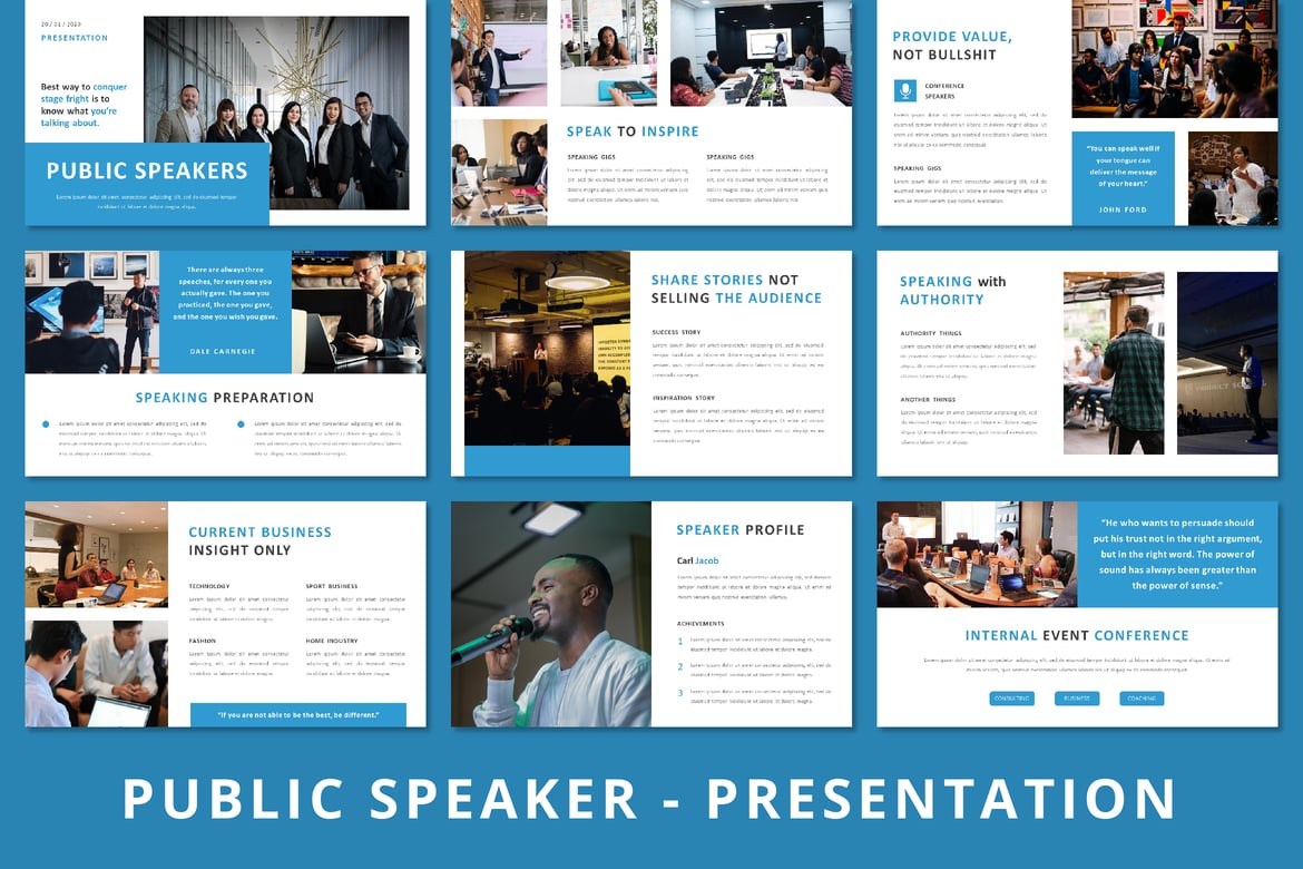 Template Presentasi PowerPoint untuk Pembicara Publik yang Menarik