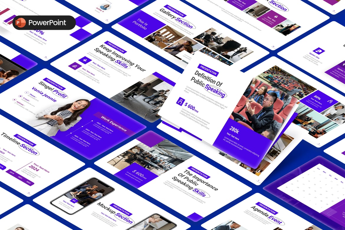 Template PowerPoint Presentasi Publik Speaking yang Modern dan Menarik