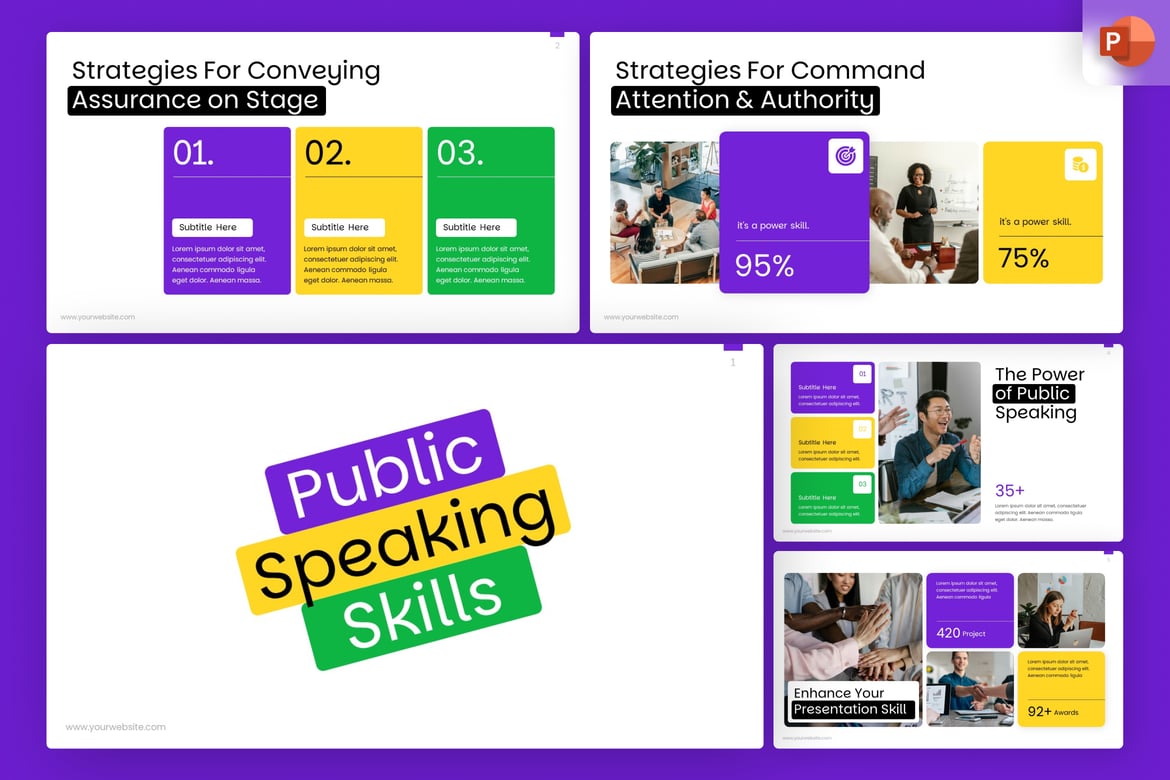 Template PowerPoint Keterampilan Berbicara di Depan Umum yang Menarik