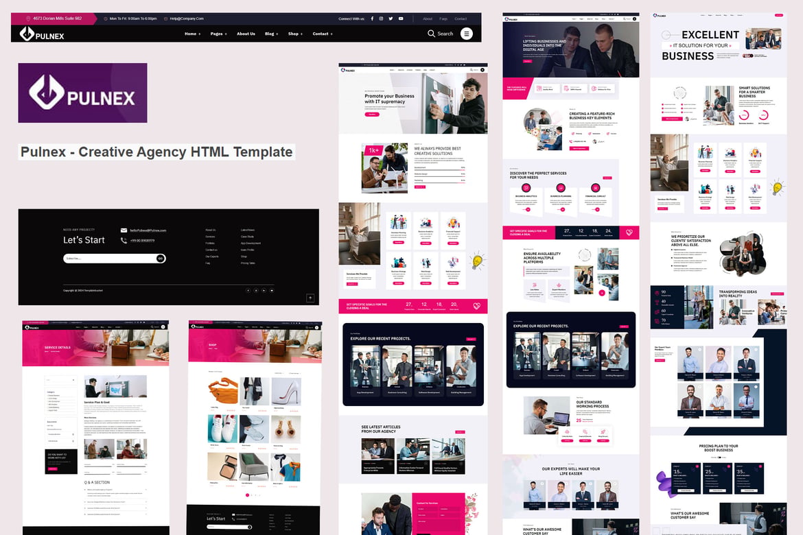 Pulnex - Template Website Kreatif untuk Agensi