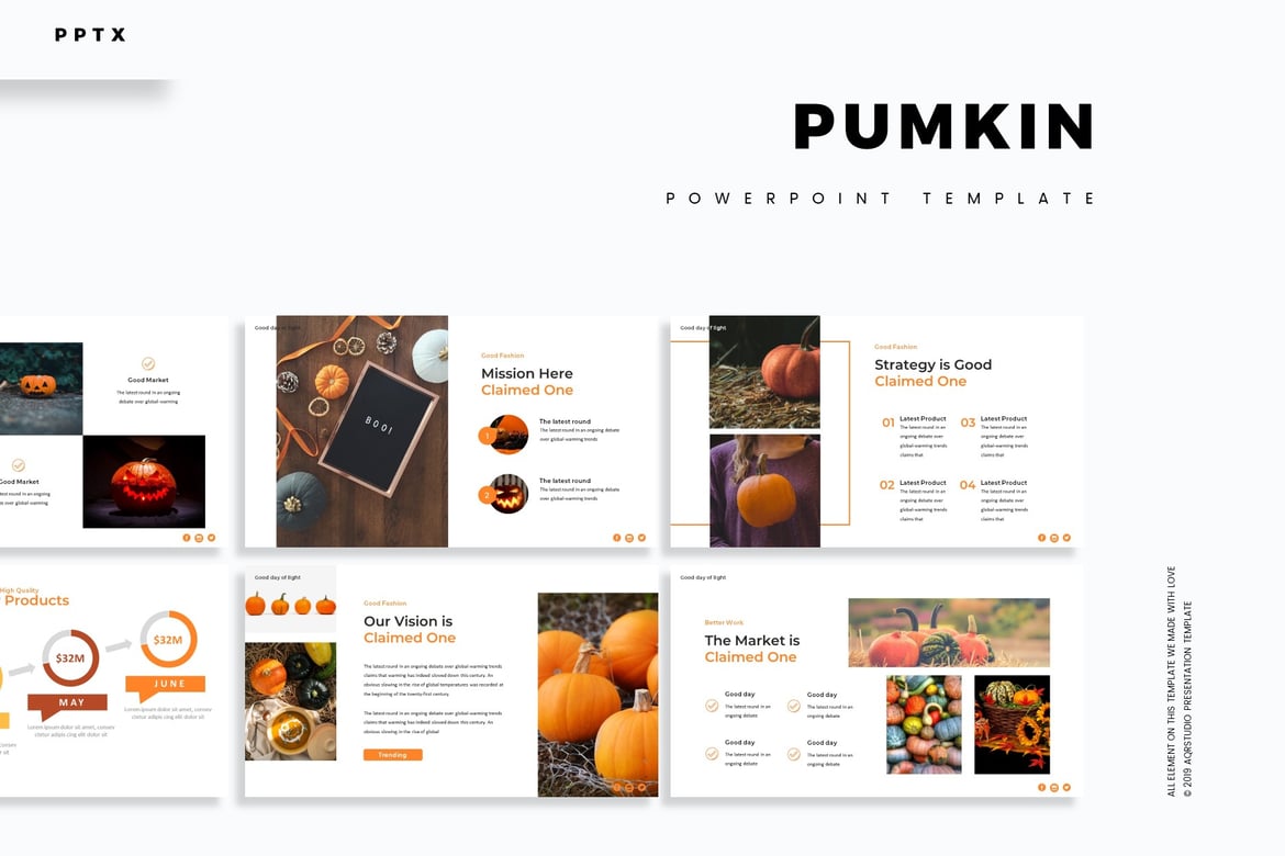 Template PowerPoint Bertema Pumpkin untuk Presentasi Kreatif