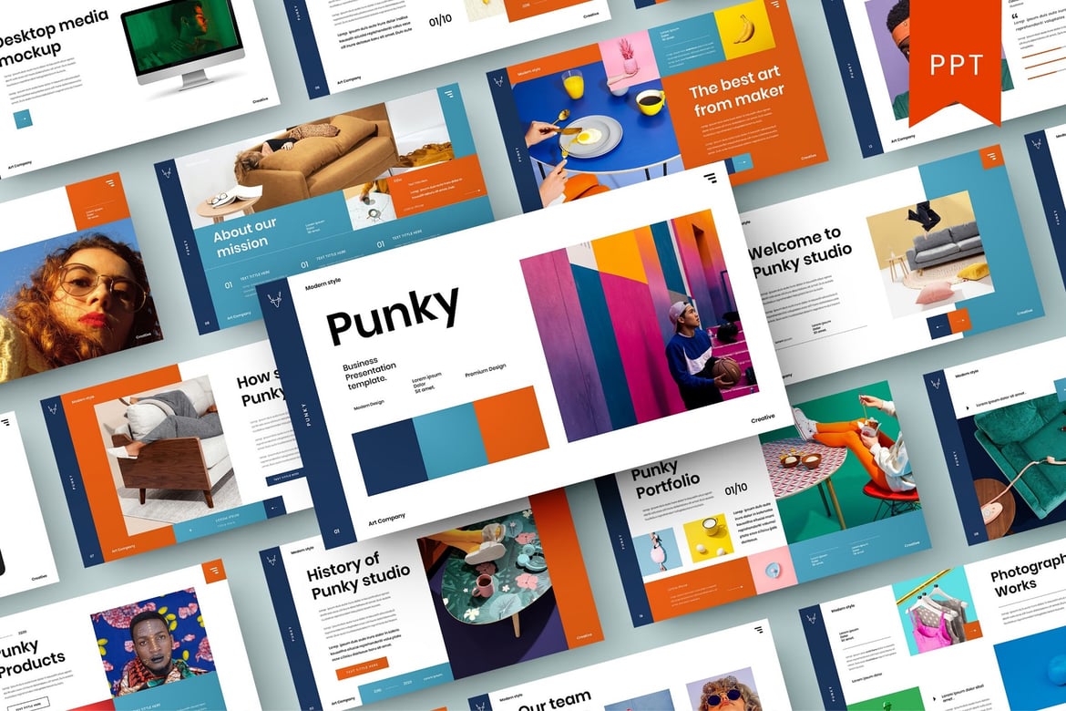 Punky – Template PowerPoint Bisnis Modern