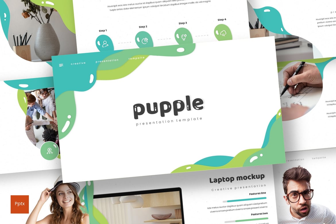 Pupple - Template Presentasi PowerPoint Kreatif dan Minimalis