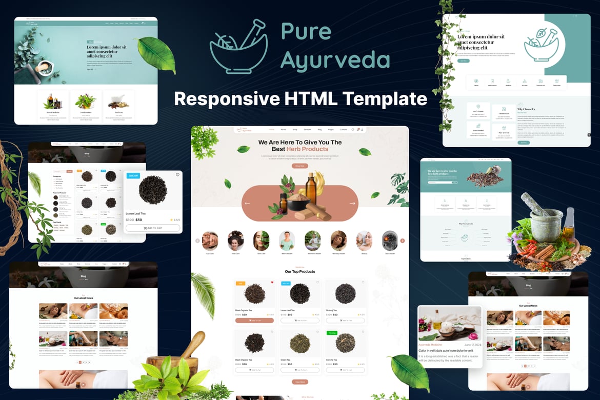 Template Web Ayurveda Murni - Solusi Responsif untuk Kesehatan dan Kebugaran