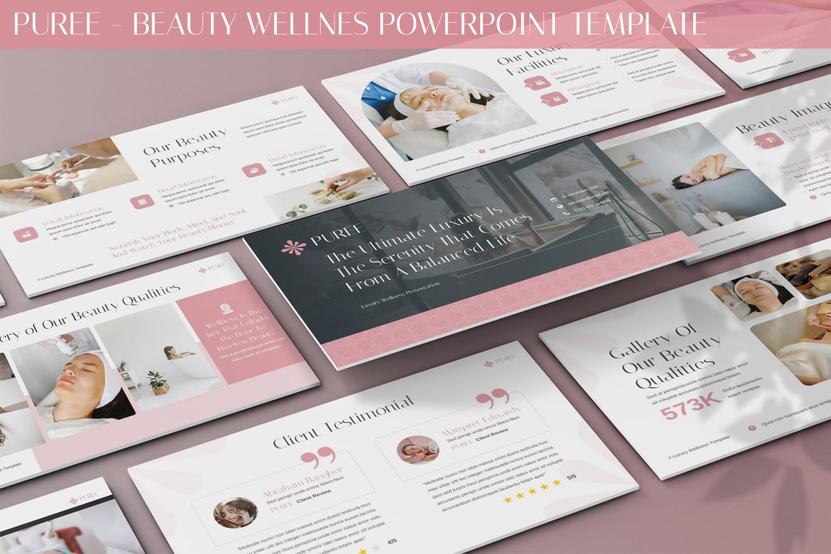 Template Presentasi Powerpoint Kecantikan dan Kesehatan yang Mewah
