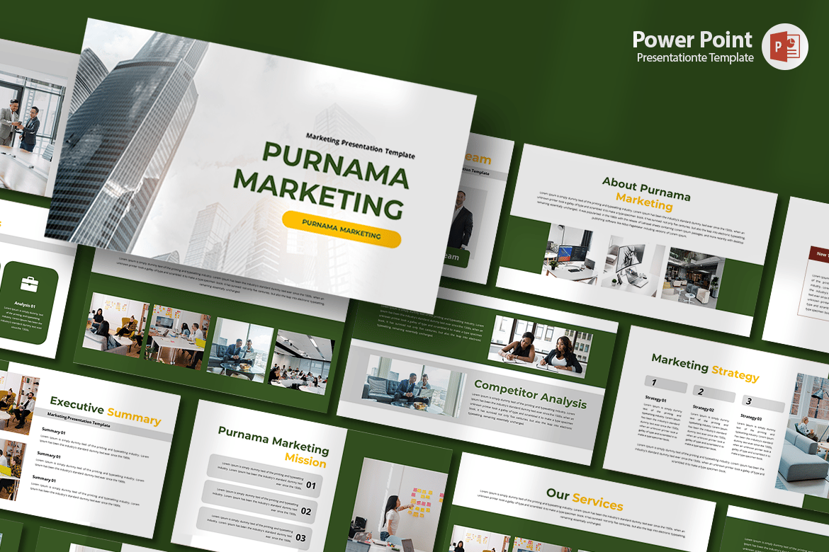 Template Presentasi Purnama Marketing yang Menarik dan Profesional