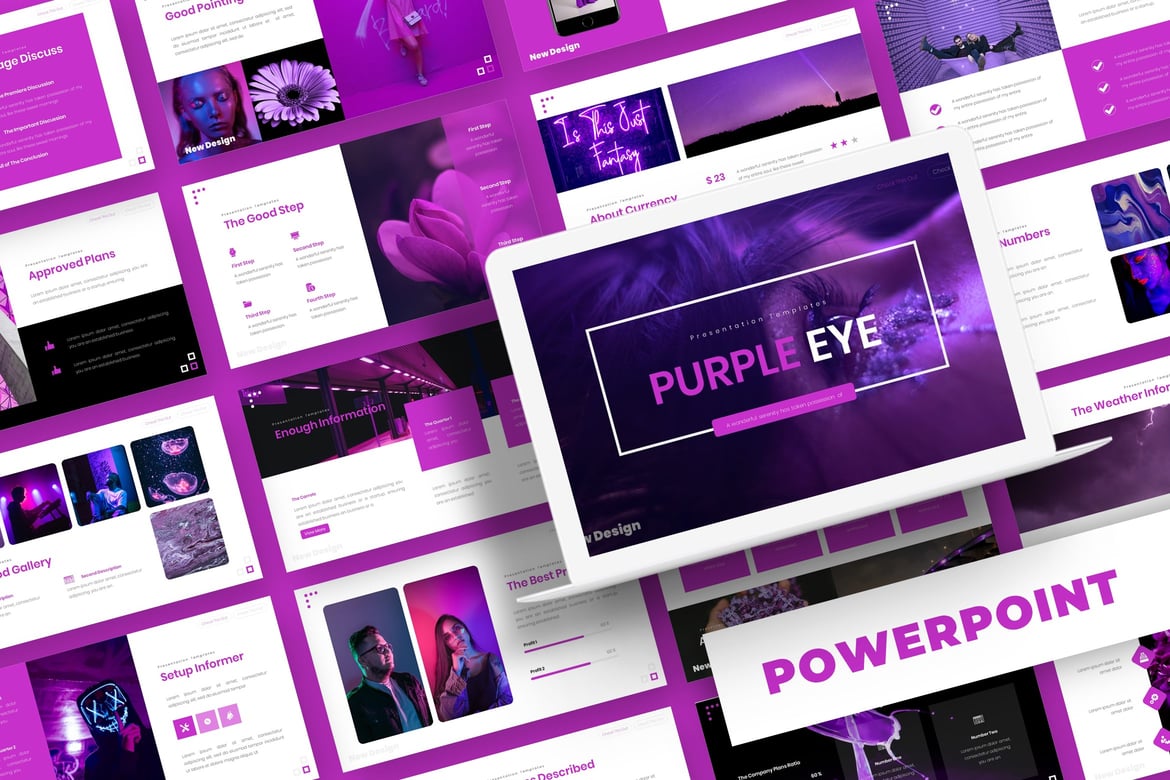 Template PowerPoint Purple Eye - Solusi Presentasi Menarik