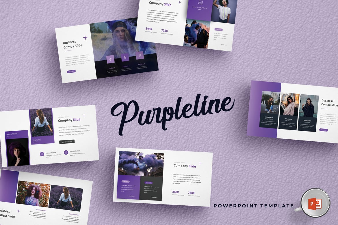 Template PowerPoint Purpleline - Solusi Presentasi Kreatif Anda