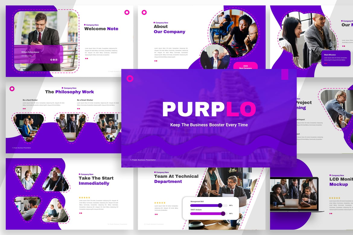 Template Presentasi Purplo - Powerpoint Kreatif dan Profesional