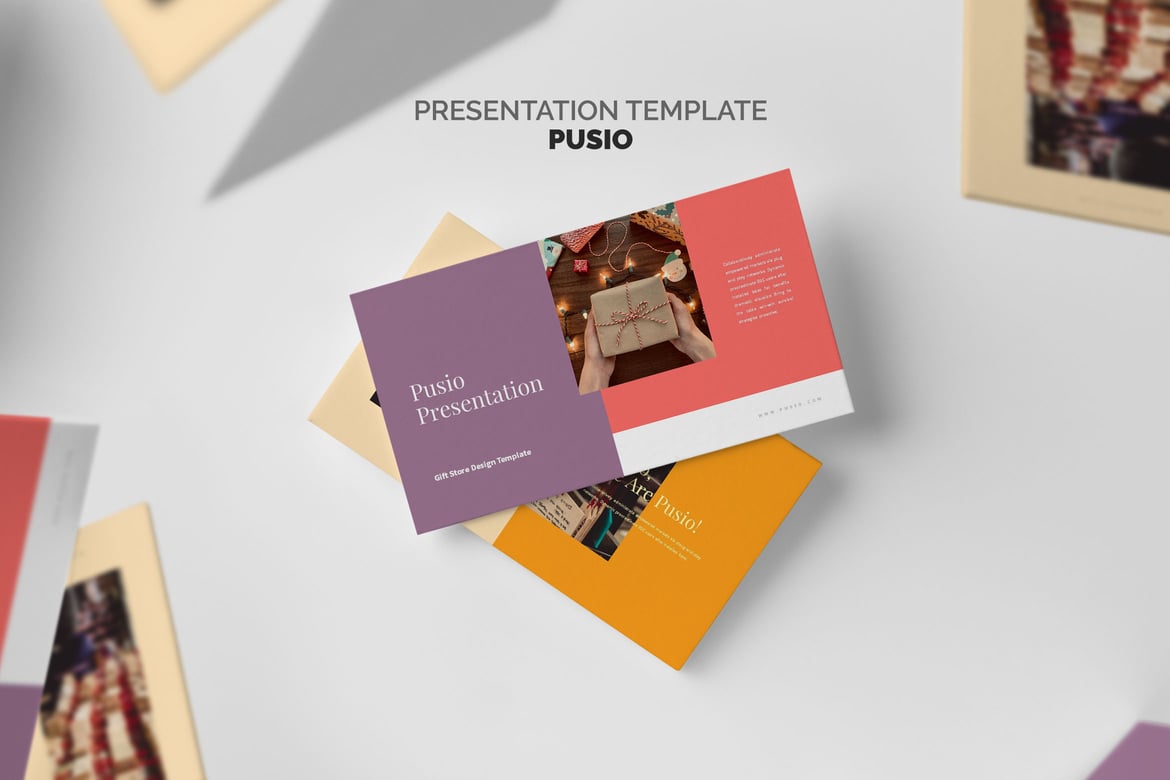 Pusio: Template Powerpoint Toko Hadiah yang Menarik