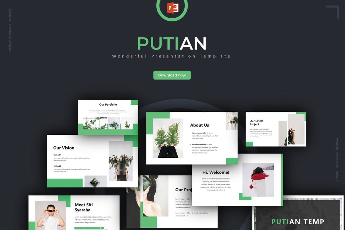 Template PowerPoint Putian - Solusi Presentasi Modern Anda
