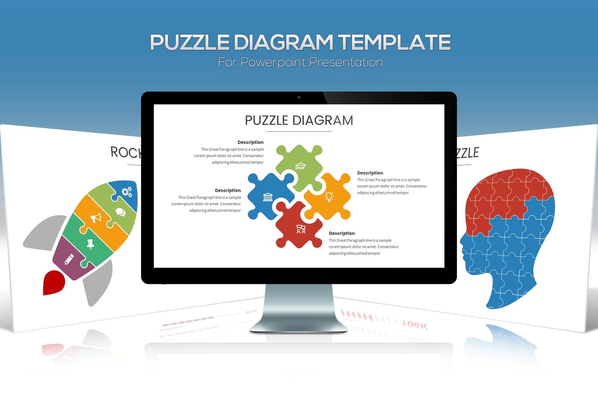 Template PowerPoint Diagram Puzzle Kreatif