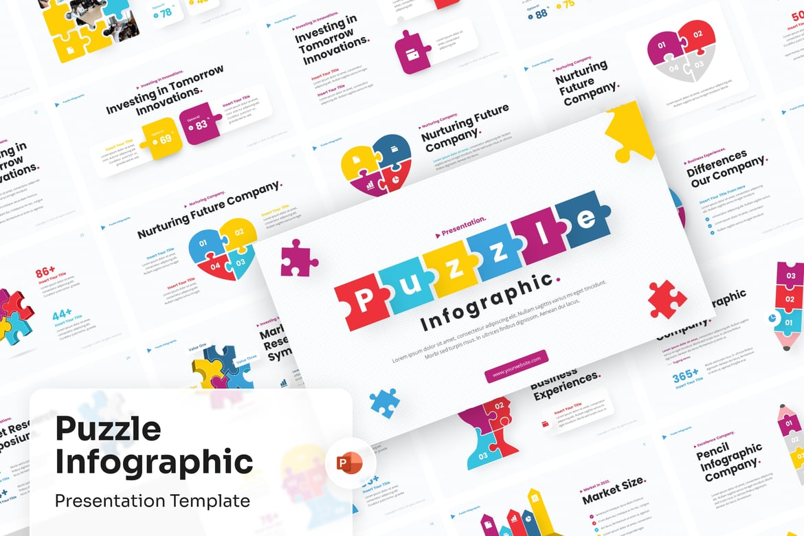 Template Presentasi Infografis Puzzle yang Menarik