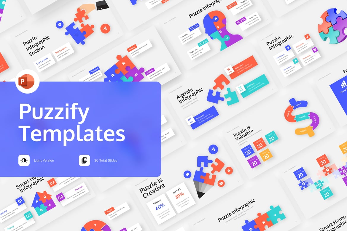 Template Presentasi Infografis Puzzle yang Menarik