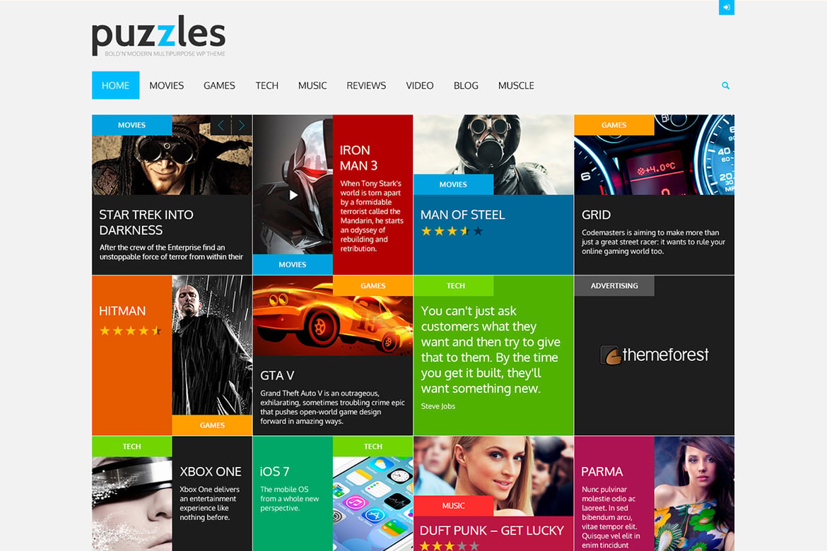 Template Website Puzzl: Solusi Ideal untuk Blog dan Majalah Online