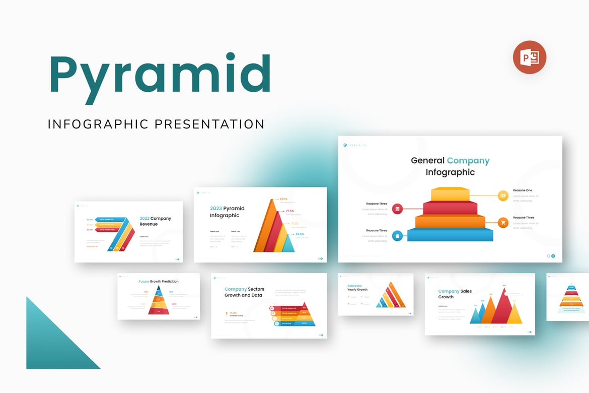 Template Presentasi Infografis Piramida yang Menarik