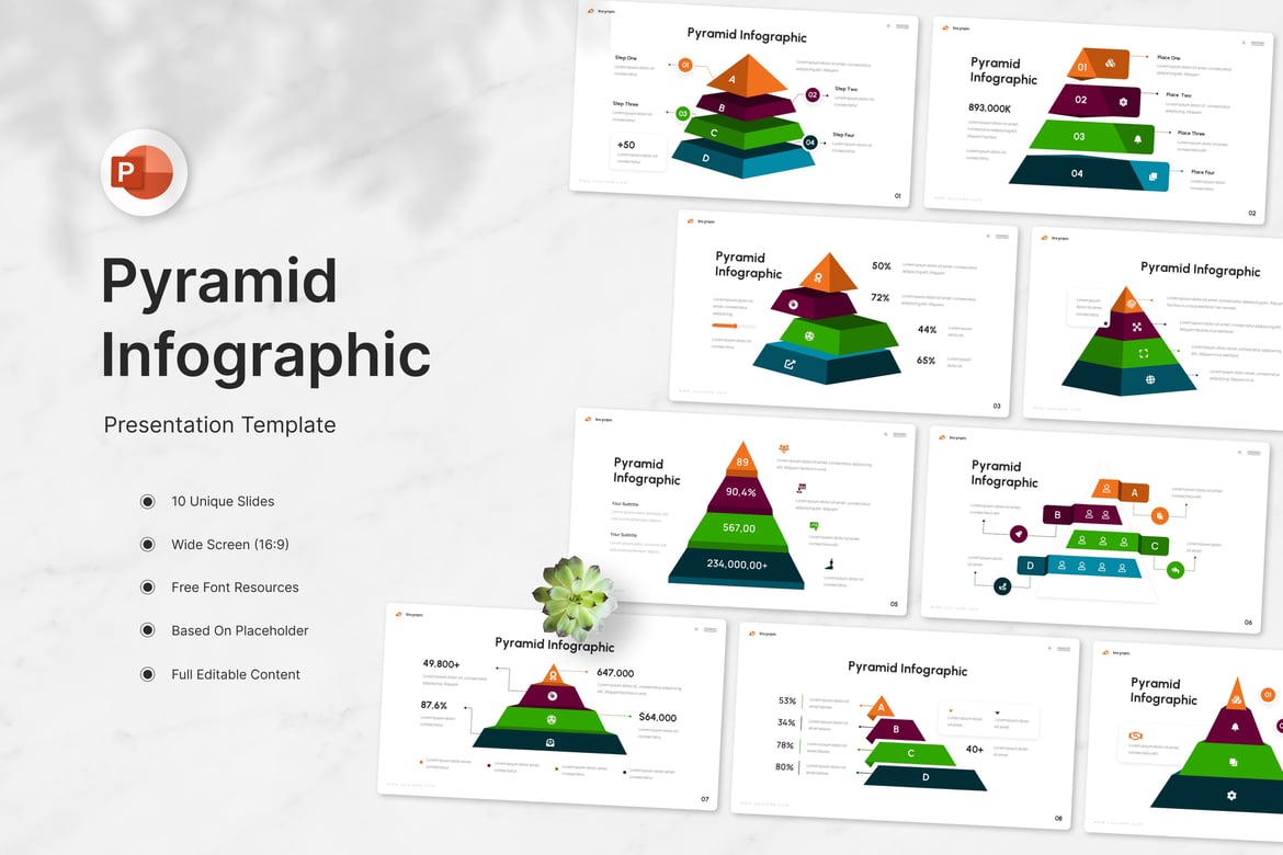 Template Presentasi Infografis Piramida yang Menarik