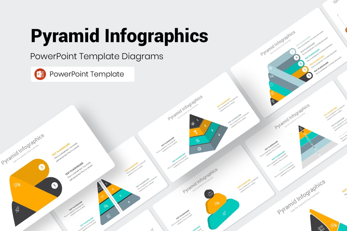 Template Presentasi PowerPoint Infografis Piramida yang Menarik