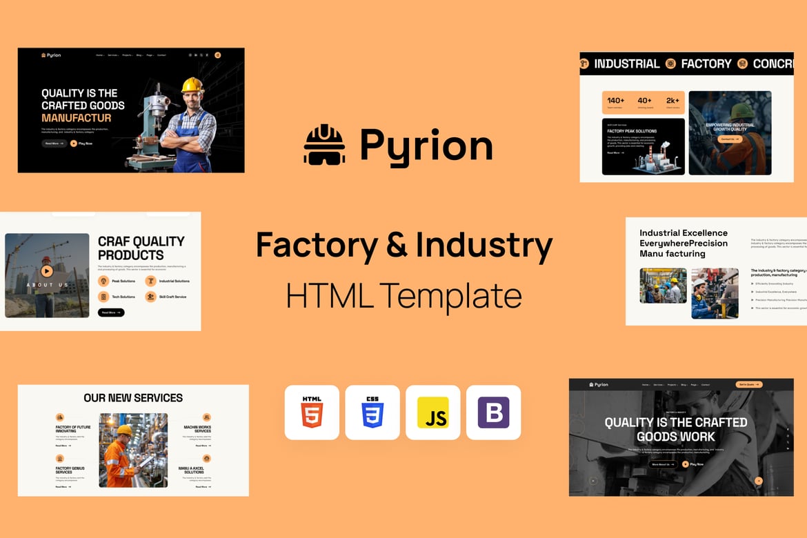 Pyrion - Template Website Modern untuk Industri dan Pabrik