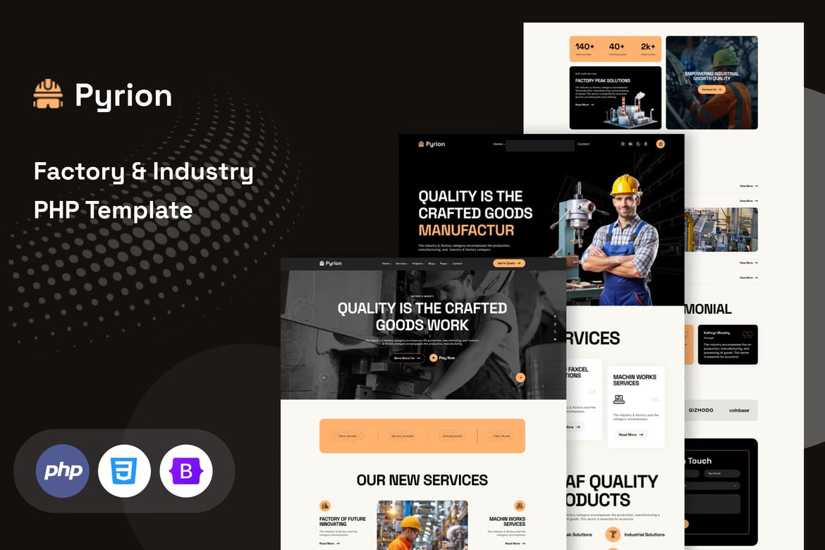Pyrion - Template Website PHP untuk Industri dan Pabrik