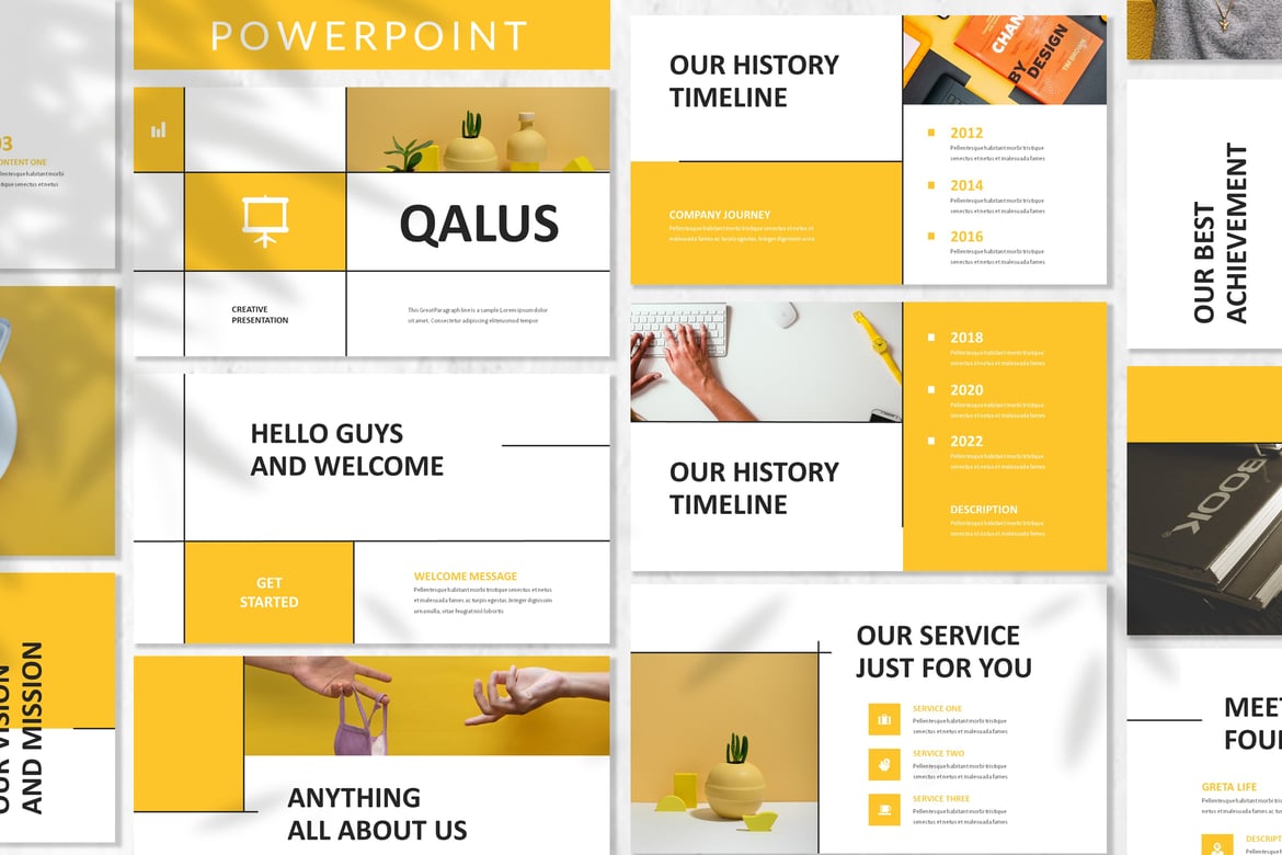 Qalus - Template Powerpoint Bisnis Modern dan Elegan