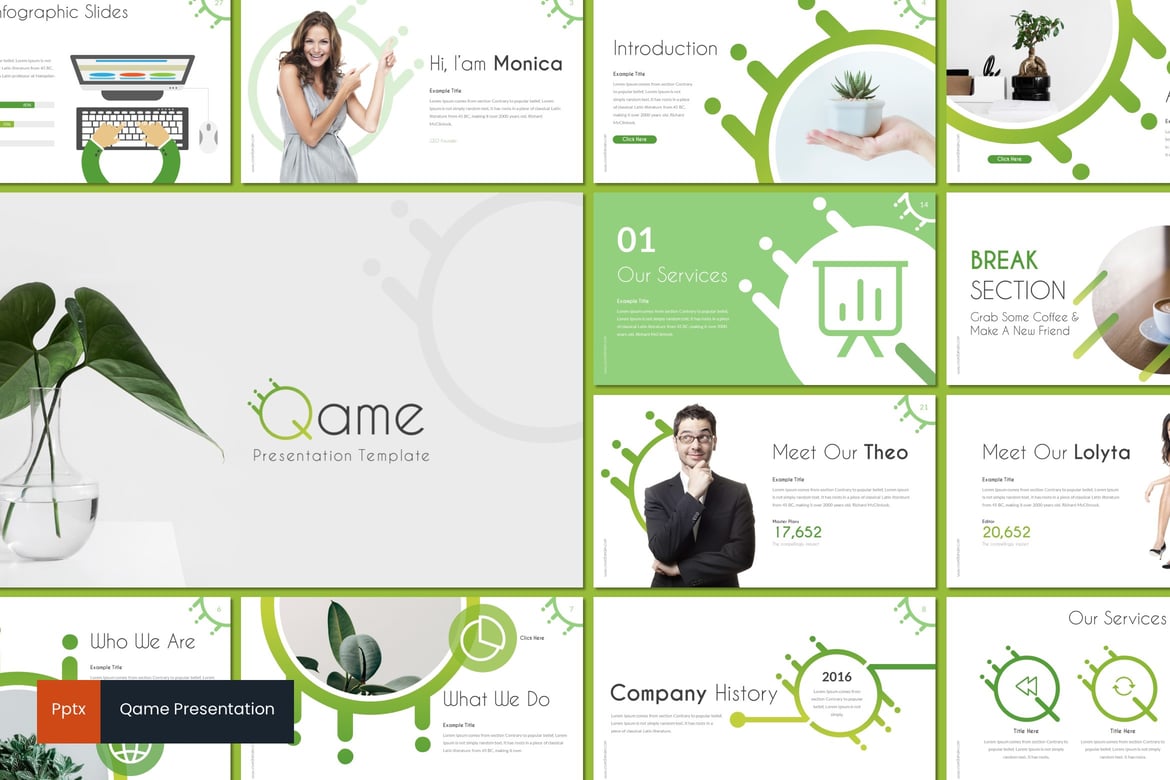 Qame - Template Powerpoint Kreatif dan Minimalis