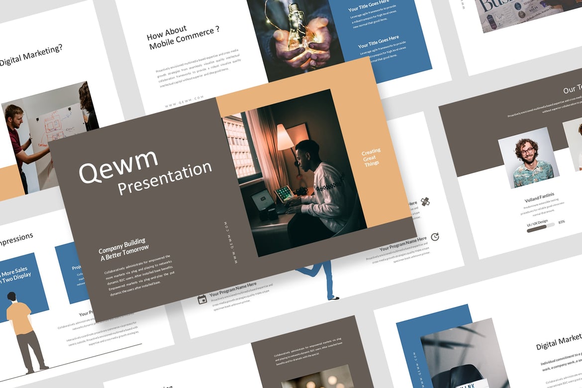 Template Presentasi Strategi Pertumbuhan Qewm yang Profesional