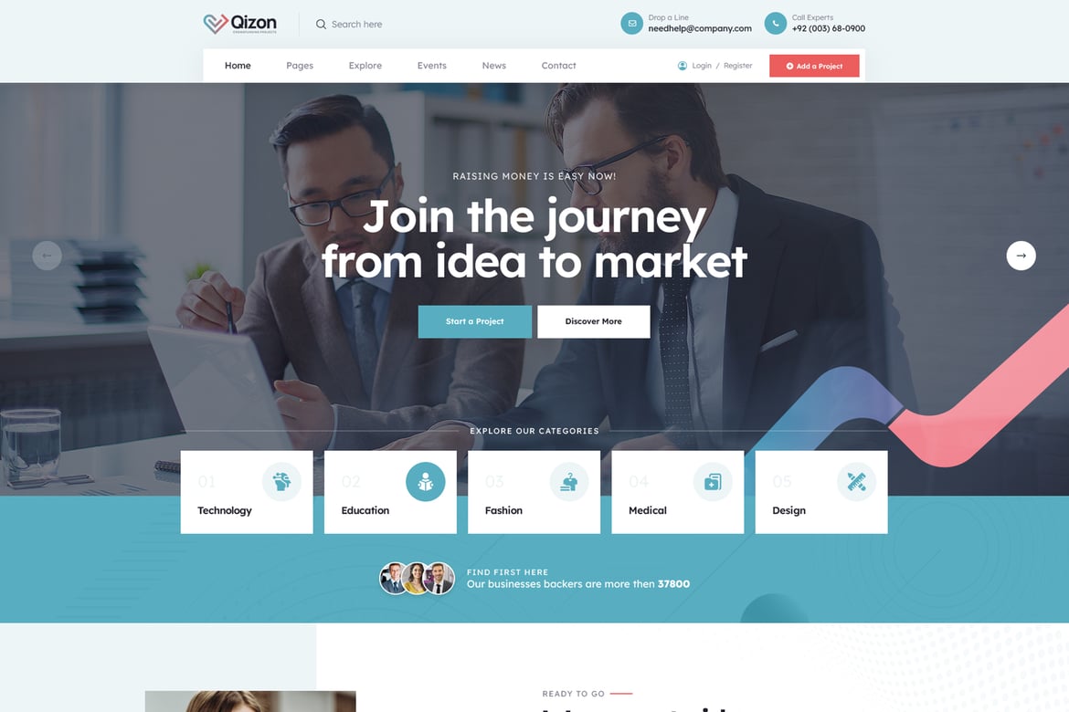 Qizon - Tema WordPress untuk Crowdfunding dan Amal yang Profesional