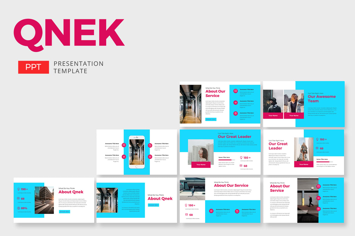 Template Presentasi PowerPoint Qnek Business yang Kreatif dan Profesional