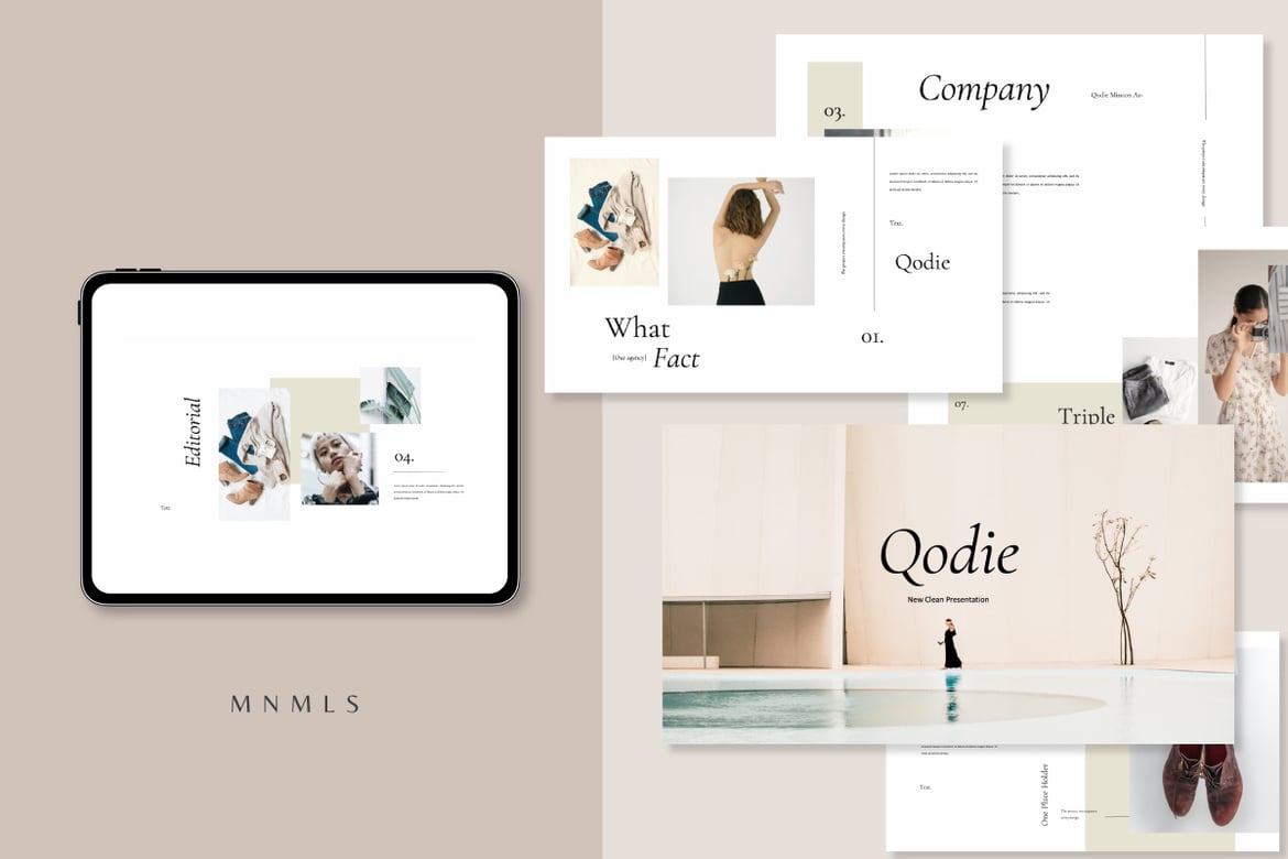 Qodie - Template Powerpoint Bisnis Minimalis yang Stylish