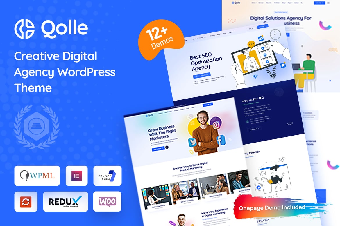 Qolle - Tema WordPress untuk Agensi Digital yang Menarik dan Modern