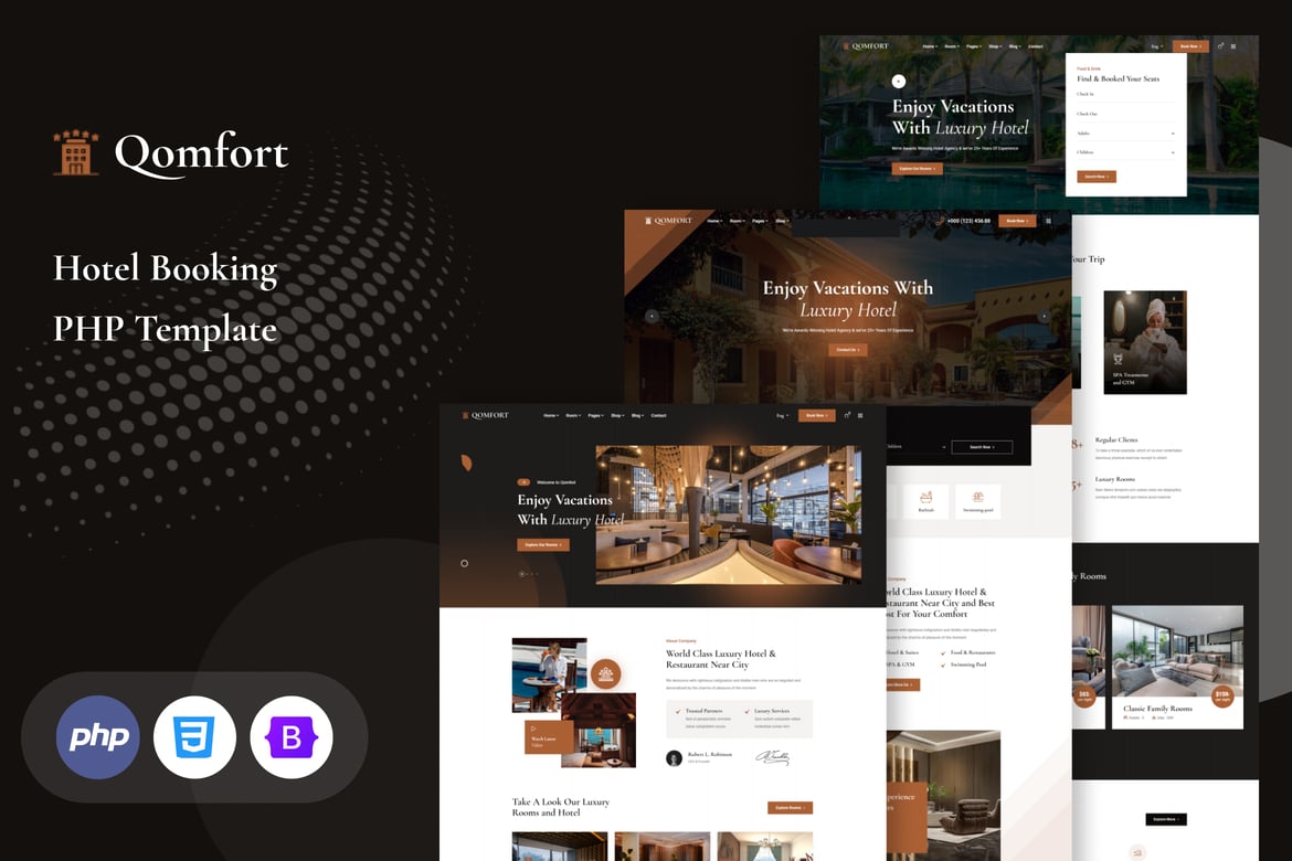 Qomfort - Template Website Pemesanan Hotel yang Responsif dan Modern
