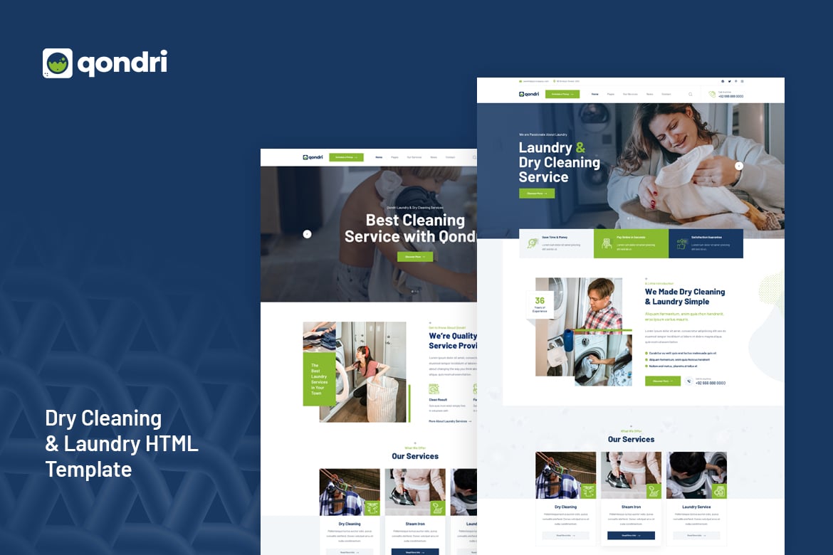 Qondri - Template Web Modern untuk Jasa Laundry dan Dry Cleaning